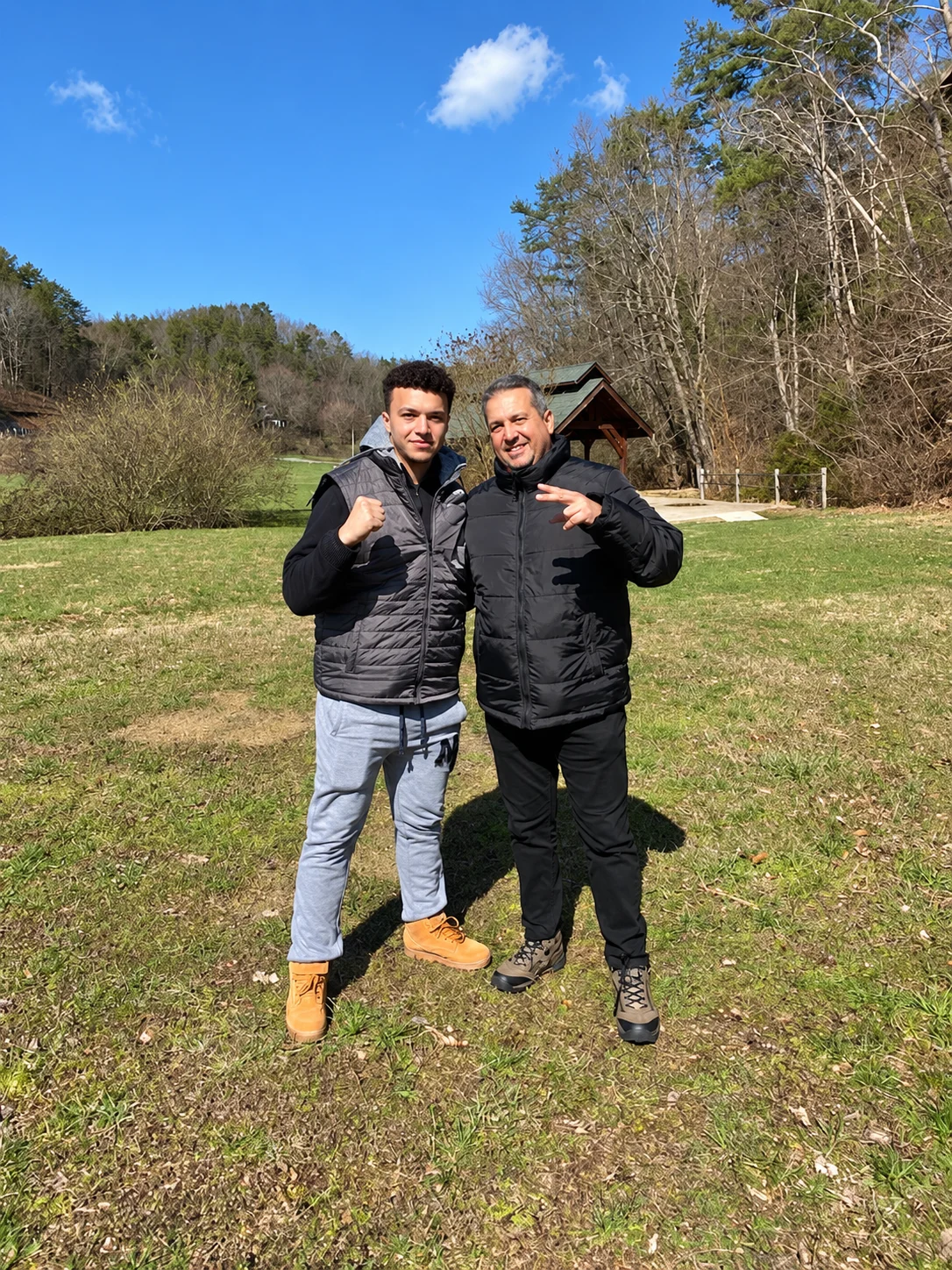 Alex and a family member enjoying time outdoors